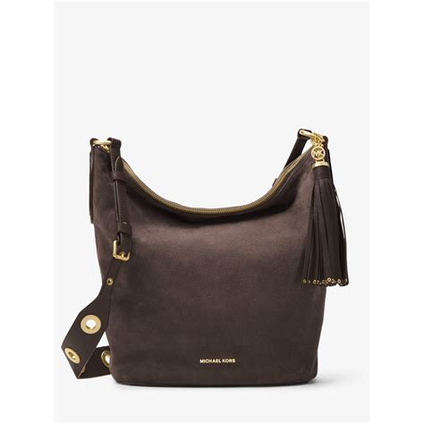 michael kors brooklyn feed bag|Brooklyn Large Grommet Leather Feed Bag .